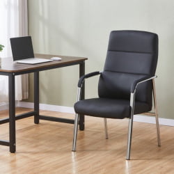 Кресло для посетителей Еверпроф Ситй Экокожа Черный / Everprof City