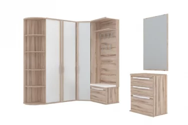 Угловой шкаф в прихожую Марта ЛД 124.031.000 М Белый Дезира Эш