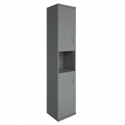 Шкаф высокий узкий левый Рива А.СУ-1.5 Л Серый / Riva