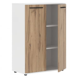 Шкаф с глухими средними дверьми ЕДИС ЕМCС 85.1 Дуб Денвер светлый Черный Белый / EDIS EMCS