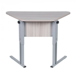 Парта одноместная трапециевидная столешница (рост 3-7) Дуб Вотан/Металл Серый