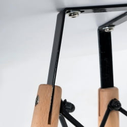 Обеденный стол CINDY NEXT (mod. 70-80 MDF) металл/мдф/бук, D80х75см, белый/натуральный