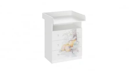 Комод комбинированный со столом пеленальным Тедди СМ-294.04.001 Белый с рисунком