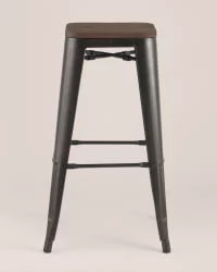 Стул барный ТОЛИКС  ВООД Черная патина с золотом / TOLIX WOOD