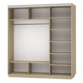 Шкаф-купе трехдверный Экспресс Трио Элемент 2100х2400х Ясень шимо светлый / 2100х2400h