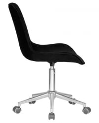 Кресло офисное ДОБРИН ДОРА (черный велюр (1922-21), хромированная сталь) 2 шт / DOBRIN DORA