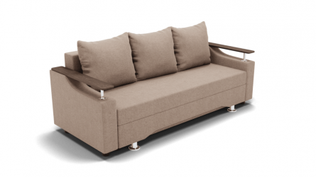 Диван с ящиком для белья Манго (ЗР) Цвет фасада: Светло коричневый; Тип: Прямой; Материал фасада: Металл/Велюр