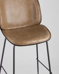 Стул барный Беетле Лите ПУ со спинкой Бежевый / Beetle Lite PU