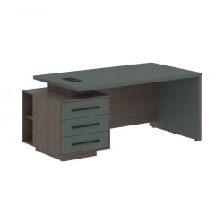 Стол руководителя левый VELION VCT 1890 L Нефрит Дуб Сильвер