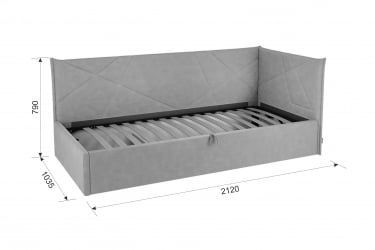 Односпальная кровать с подъемным механизмом Бест (Тахта) КМ.T-15 нежно-розовый (велюр)