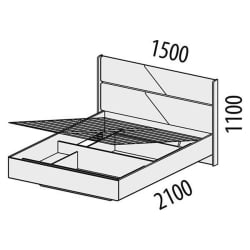 Кровать с подъемным механизмом Монако 902.31 Оникс Десерт серый