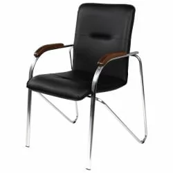 Кресло для приемных Samba хром кожзам Черный