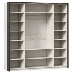 Шкаф четырехстворчатый с паспарту Техно 14 Дуб Крафт белый