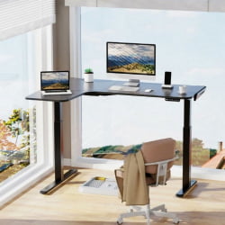 Стол для для компьютера (для геймеров) L-формы c электрической регулировкой по высоте EUREKA ERK-EGD-L60L-B-US