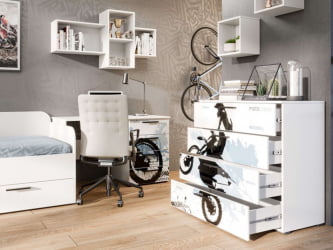 Комод тип 1 Мотокросс ЛД 535.050.000 Серый шелк с фотопечатью