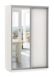 Шкаф-купе двухдверный Экспресс Дуо Медиум 1200х2200h Белый снег