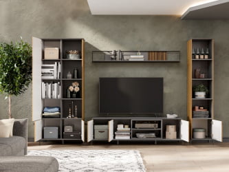 Гостиная Элиот №3 Оникс Серый/Орех фактурный Гостиная Элиот №3 Оникс Серый/Орех фактурный