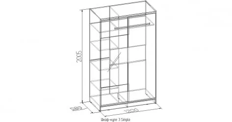Шкаф-купе 3 Simple Композиция Венге