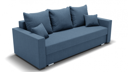 Диван с ящиком для белья Олимп-1 ППУ (ЗР) Цвет фасада: Голубой; Тип: Прямой; Материал фасада: Металл/Велюр