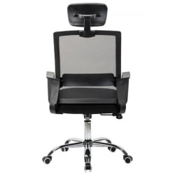 Кресло CРОМЕКС (КРОМЕКС) Дебут CХ-697 ХРОМ сетка/ткань ТВ черное / CROMEX Debut CH-697 TW