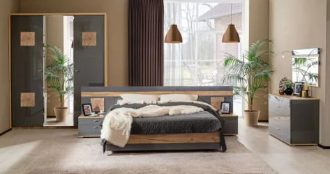 Комод 1200 с 4 ящиками Фиджи ЛД 659.050.000 Дуб Золотой Антрацит