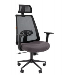 Кресло руководителя CХАИРМАН 535 Черный пластик (БЛАCК) Серый / CHAIRMAN (BLACK)