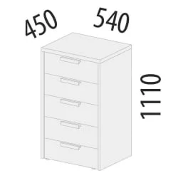 Комод Кашемир 900.19 Дуб Кронберг/Кашемир