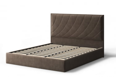 Кровать СОФИЯ 2000*1400мм (без опор), велюр Бренди лайт 29 (коричневый), (б/основания, б/матраса)
