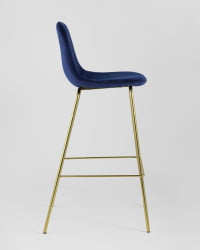 Стул барный Валенсия Синий с золотыми ножками
