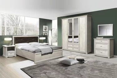 Кровать 1400 Сохо 32.25-01 без основания Бетон пайн белый