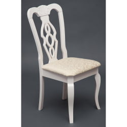 Стул Афродита/ Aphrodite дерево гевея, 46х54х99см, butter white, ткань кремовая с рисунком (3321)