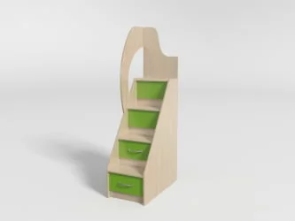 Лестница с ящиками №10 Дуб молочный/Трава