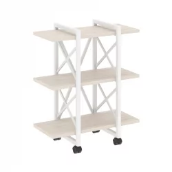 Стеллаж ЛОФТ  ВР.Л-МСТ.К-3.4В Металл белый Денвер светлый / LOFT VR.L-MST.K-3.4V