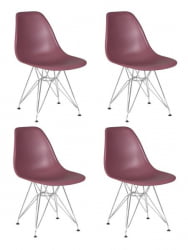 Стул обеденный ДОБРИН ДСР (ножки хром, цвет пыльная роза (НКС-П-11)) 4 шт / DOBRIN DSR (NX-P-11))
