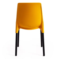 Стул GENIUS (mod 75) металл/пластик, 46x56x84cм, желтый/черные ножки