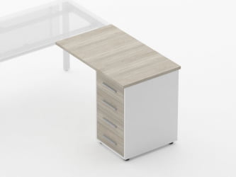 Тумба приставная Дека 9.05.10 Дуб Сантана светлый/Белый / Deka