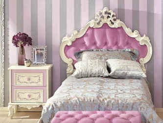 Кровать односпальная 900 с мягким изголовьем Маркиза ЛД 517.065.000 Алебастр Сиреневый
