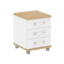 Тумба мобильная СХИФТ СК.ТМ Тиквуд Светлый/Белый Бриллиант / SHIFT SK.TM