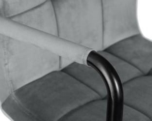 Стул барный ДОБРИН КРУГЕР АРМ БЛАCК (серый велюр (МДЖ9-75)) 2 шт / DOBRIN KRUGER ARM BLACK (MJ9-75))