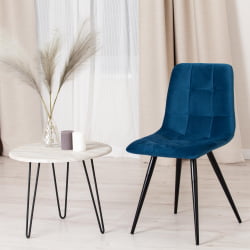 Стул CHILLY (mod. 7095-1) ткань/металл, 45x53х88 см, высота до сиденья 50 см, синий barkhat 29/черный