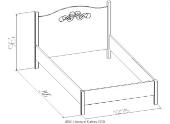 Кровать (1200) ADELE 4 Дуб Сонома/Орех шоколадный(спальня)