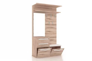 Вешалка комбинированная с зеркалом Марта ЛД 124.110.000 Белый Дезира Эш