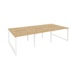 Рабочая станция на О-образном м/к ОНИКС О.МО-Д.РС-6.1.7 Тиквуд Светлый/Белый / ONIX O.MO-D.RS-6.1.7