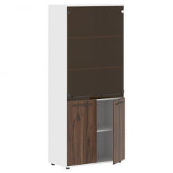 Шкаф комбинированный ЕДИС ЕХCС 85.2 Дуб Денвер темный Мокко Белый / EDIS EHCS