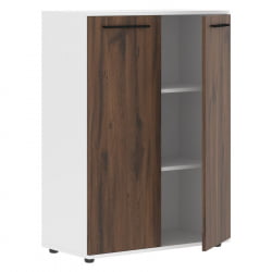 Шкаф с глухими средними дверьми ЕДИС ЕМCС 85.1 Дуб Денвер темный Черный Белый / EDIS EMCS