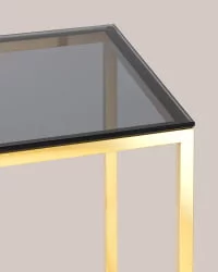 Стол квадратный ТАУН 40x40 Золото (стекло smoke)