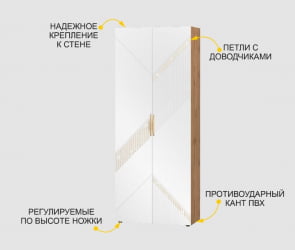 Шкаф для одежды с полками и штангой (лев/прав) Монако 403.02