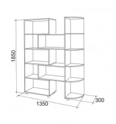 Стеллаж 2 Венге_76267