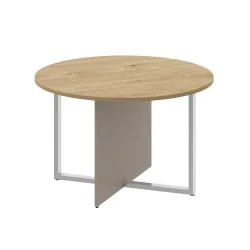 Стол переговорный, круглый СХИФТ СК.СП-КР-120 Тиквуд Светлый/Капучино / SHIFT SK.SP-KR-120