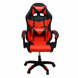 Кресло 1209 KINGQUEEN, цвет черный/красный с подсветкой, 1209-black-red-mass-led